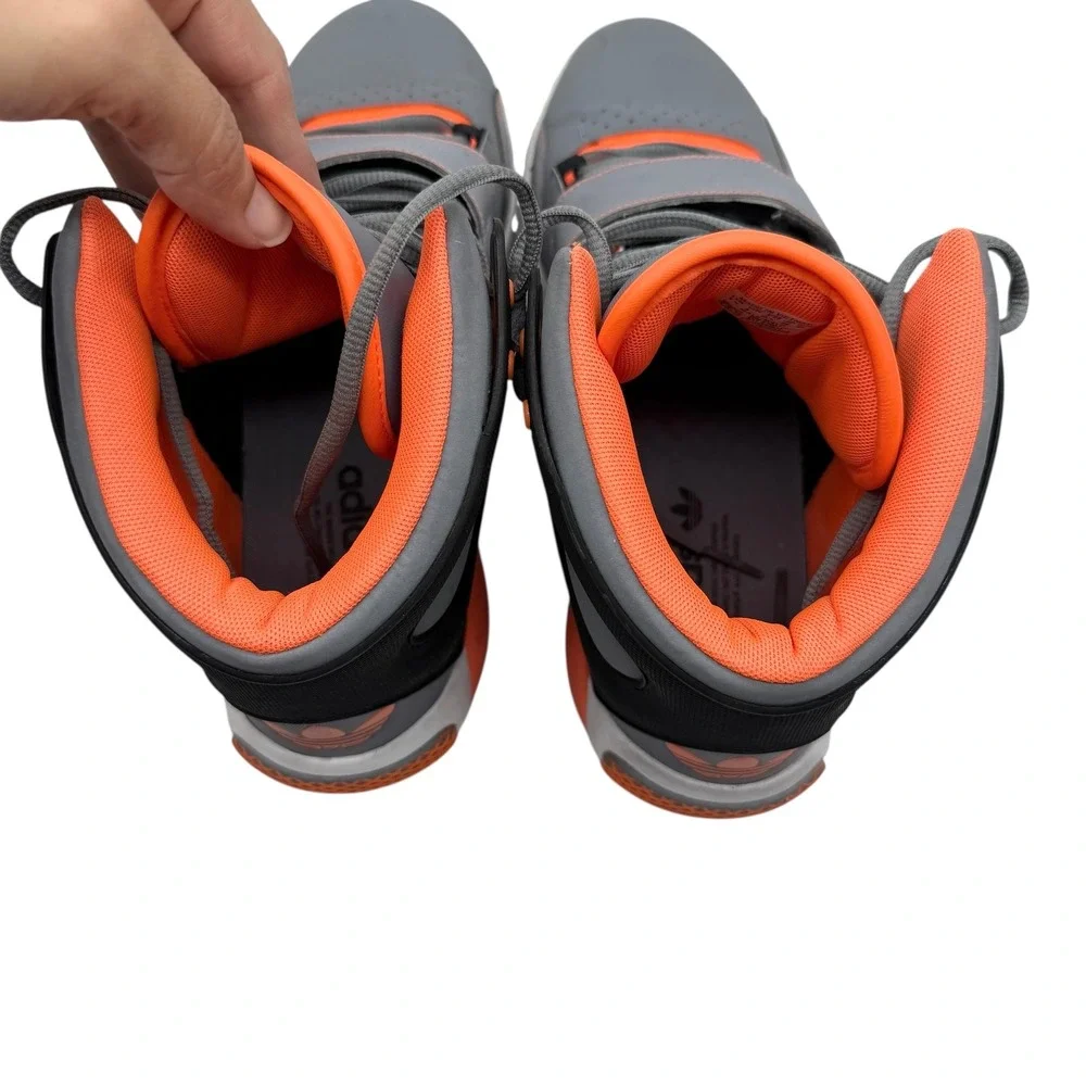 Adidas Originals Roundhouse Mid Gray Orange Black‎ Mens Sneakers Size 9.5